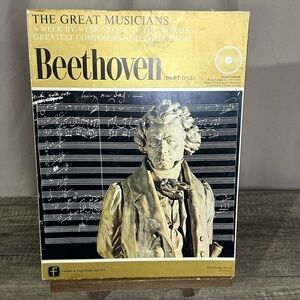 Vintage Beethoven Vinyl Record Gold and Black
